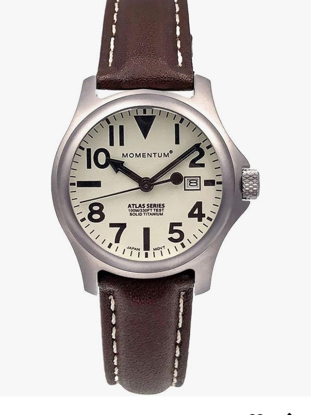 Momentum Women’s Field Watch with White Dial and Brown Leather Strap